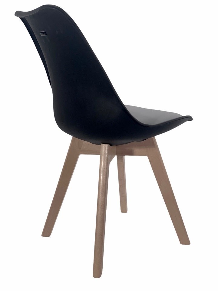 Krzesło skandynawskie MONZA ST BLACK - Grey Fabric II