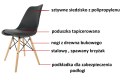 Krzesło skandynawskie z poduszką TOSCANA DARK GREY - Black PU
