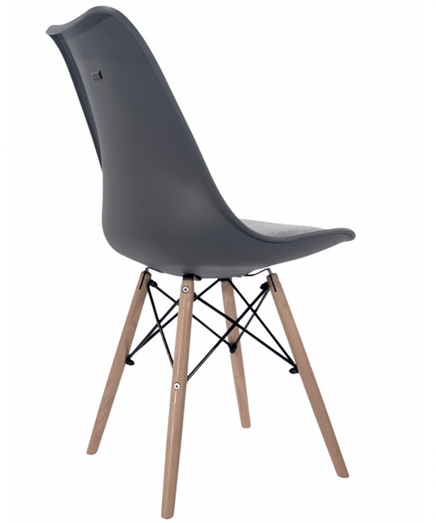 Krzesło skandynawskie z poduszką TOSCANA DARK GREY - GREY FABRIC II Krzesło skandynawskie z poduszką TOSCANA DARK GREY - GREY FABRIC II