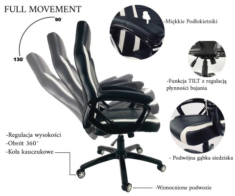 Fotel obrotowy do biurka HELLCAT BLACK FABRIC Fotel obrotowy do biurka HELLCAT BLACK FABRIC