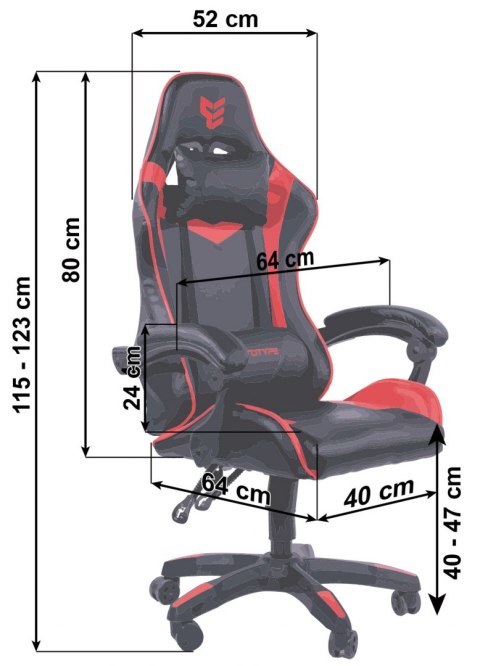 Fotel gamingowy HERO RED FABRIC II GATUNEK Fotel gamingowy HERO RED FABRIC II GATUNEK