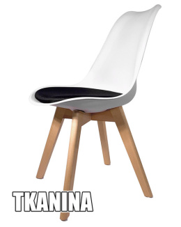 Krzesło skandynawskie MONZA ST WHITE - Black Fabric II