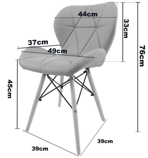 Krzesło tapicerowane VASTO LIGHT GREY PU - II GATUNEK Krzesło tapicerowane VASTO LIGHT GREY PU - II GATUNEK