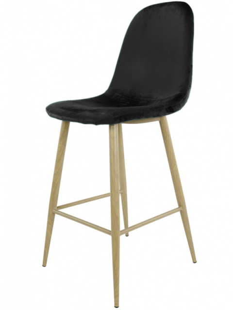 Krzesło barowe hoker AVOLA BLACK VELVET Krzesło barowe hoker AVOLA BLACK VELVET