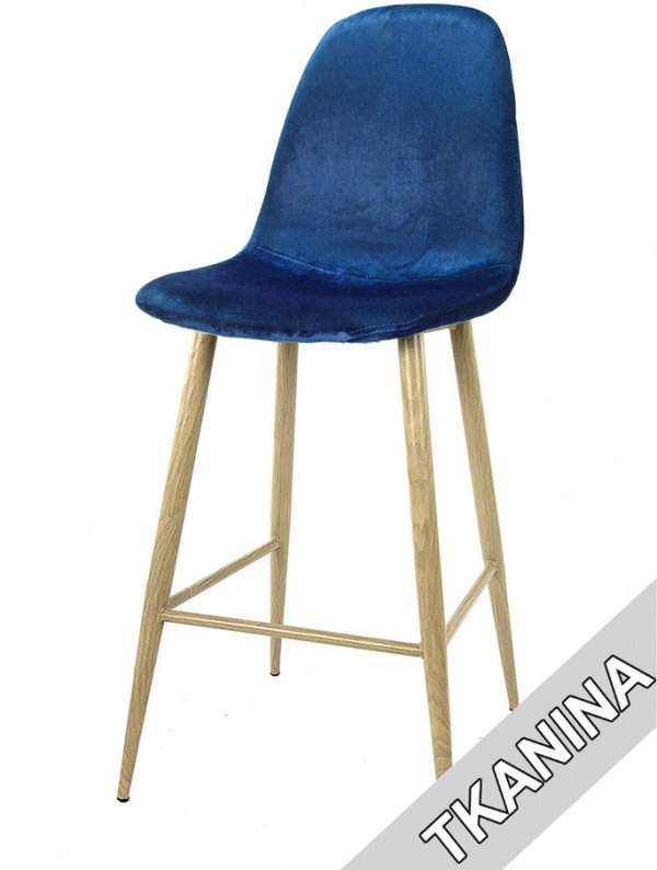 Krzesło barowe hoker AVOLA BLUE VELVET Krzesło barowe hoker AVOLA BLUE VELVET
