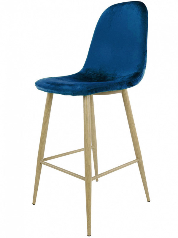 Krzesło barowe hoker AVOLA BLUE VELVET