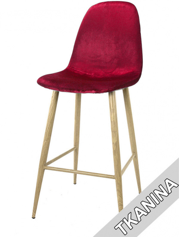 Krzesło barowe hoker AVOLA BURGUNDY VELVET Krzesło barowe hoker AVOLA BURGUNDY VELVET