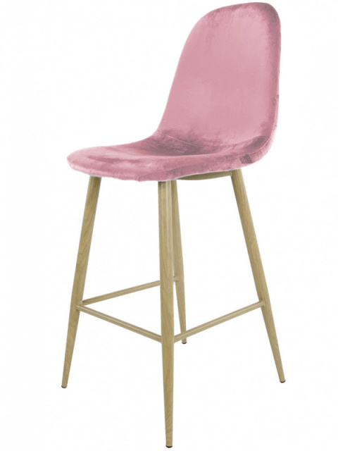 Krzesło barowe hoker AVOLA PINK VELVET Krzesło barowe hoker AVOLA PINK VELVET