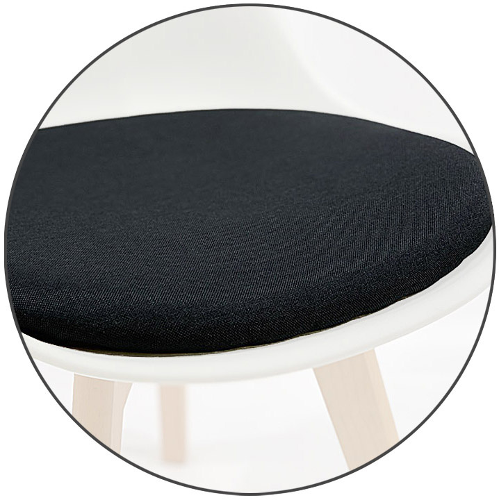 Krzesło skandynawskie MONZA WHITE - Black Fabric II