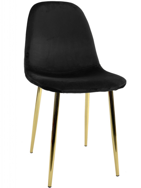 Krzesło tapicerowane GIULIA VELVET BLACK GOLD Krzesło tapicerowane GIULIA VELVET BLACK GOLD