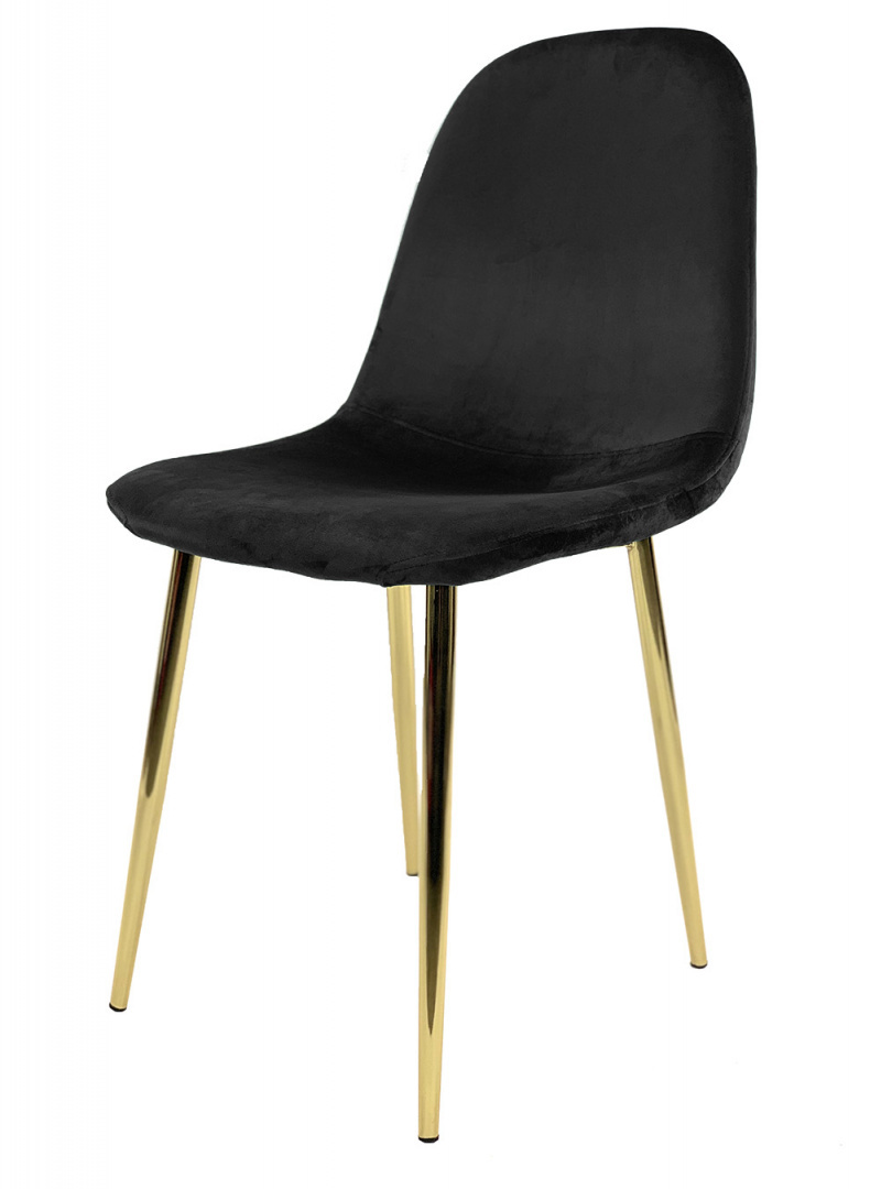 Krzesło tapicerowane GIULIA VELVET BLACK GOLD