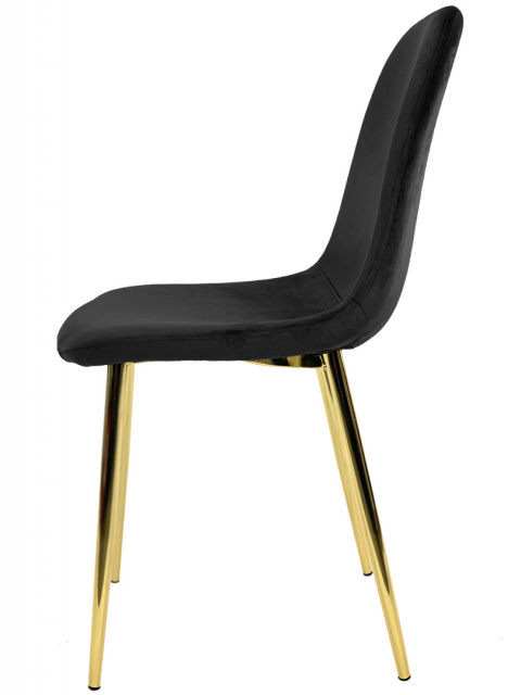 Krzesło tapicerowane GIULIA VELVET BLACK GOLD Krzesło tapicerowane GIULIA VELVET BLACK GOLD