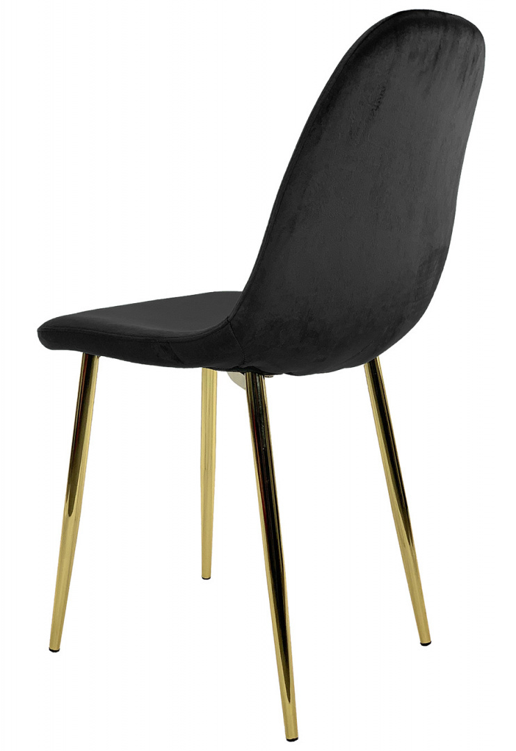 Krzesło tapicerowane GIULIA VELVET BLACK GOLD