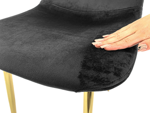 Krzesło tapicerowane GIULIA VELVET BLACK GOLD Krzesło tapicerowane GIULIA VELVET BLACK GOLD