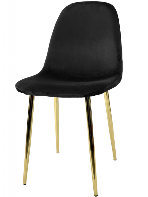 Krzesło tapicerowane GIULIA VELVET BLACK GOLD Krzesło tapicerowane GIULIA VELVET BLACK GOLD