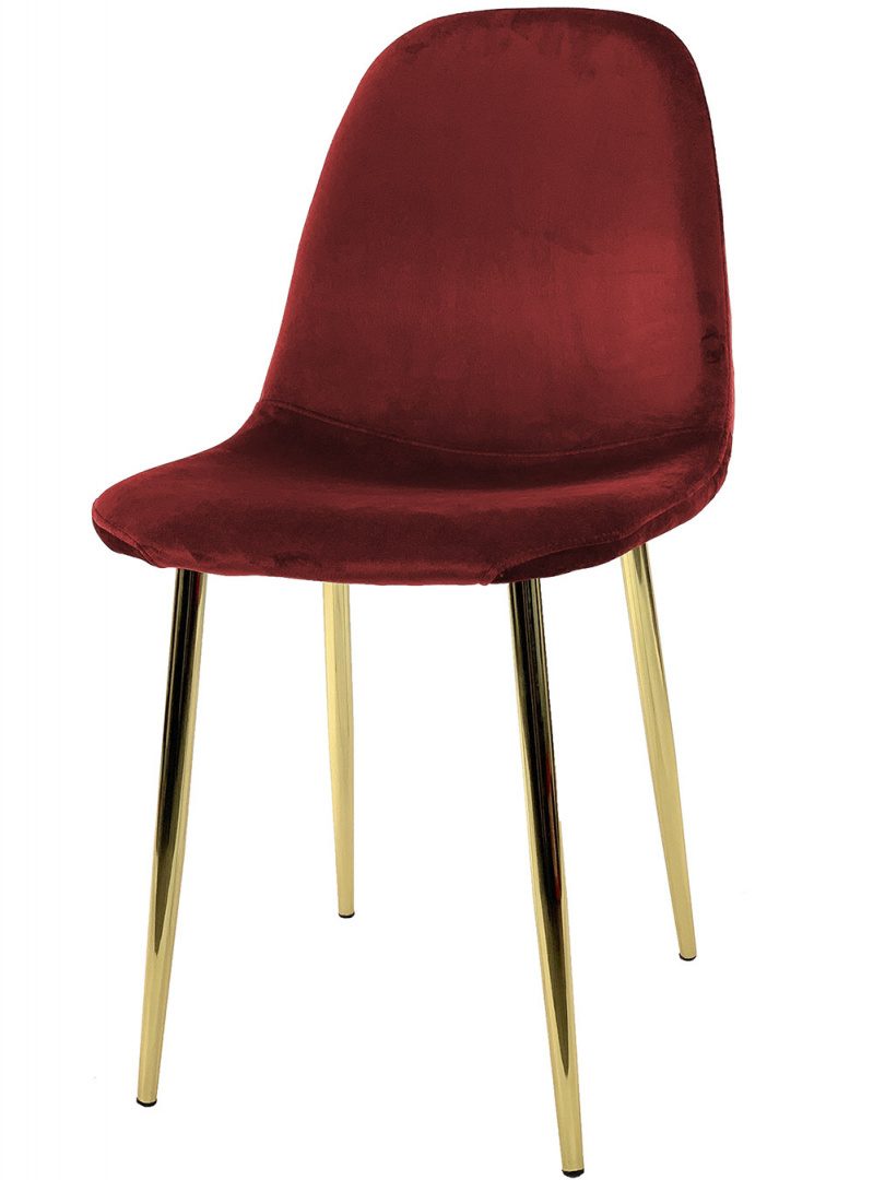 Krzesło tapicerowane GIULIA VELVET BURGUNDY GOLD