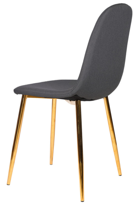 Krzesło GIULIA DARK GREY FABRIC GOLD Krzesło GIULIA DARK GREY FABRIC GOLD