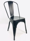 Krzesło metalowe loft CORSICA BLACK II GATUNEK
