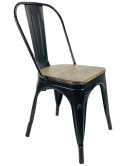 Krzesło metalowe loft CORSICA NERO OAK