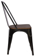 Krzesło metalowe loft CORSICA NERO WENGE