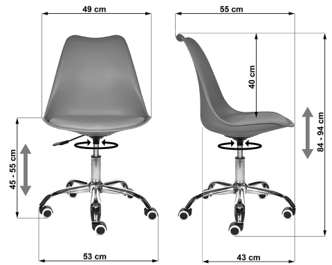 Krzesło obrotowe do biurka MONZA OFFICE Grey Fabric Krzesło obrotowe do biurka MONZA OFFICE Grey Fabric