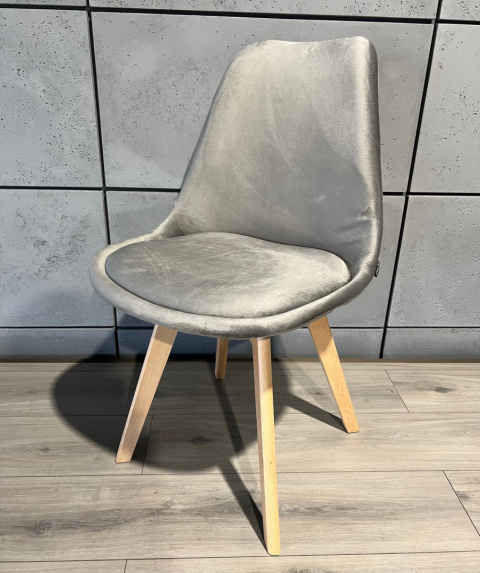 Krzesło skandynawskie MONZA GRANDE GREY VELVET Krzesło skandynawskie MONZA GRANDE GREY VELVET