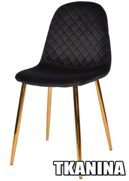 Krzesło tapicerowane GIULIA CARO VELVET BLACK GOLD