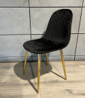 Krzesło tapicerowane CARO VELVET BLACK GOLD