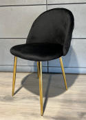 Krzesło tapicerowane GLORIA BLACK VELVET GOLD