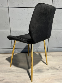 Krzesło tapicerowane SOPHIA VELVET BLACK GOLD