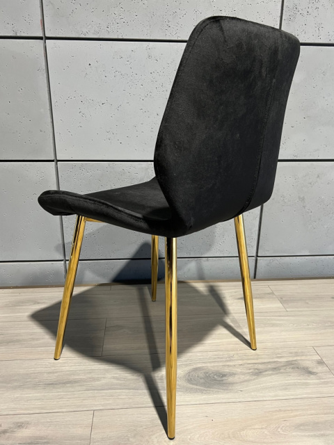 Krzesło tapicerowane SOPHIA VELVET BLACK GOLD Krzesło tapicerowane SOPHIA VELVET BLACK GOLD