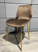 Krzesło tapicerowane SOPHIA VELVET BROWN GOLD