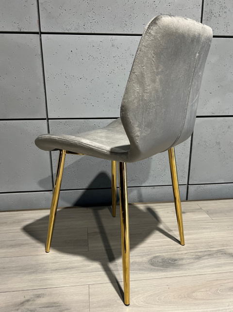 Krzesło tapicerowane SOPHIA VELVET GREY GOLD Krzesło tapicerowane SOPHIA VELVET GREY GOLD