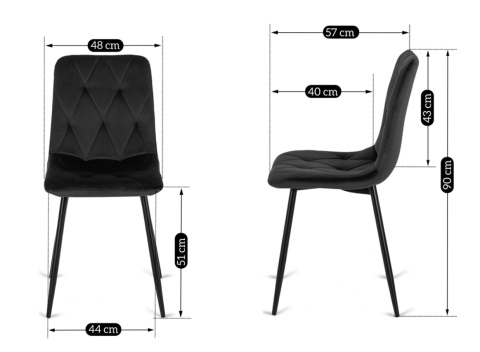 Krzesło tapicerowane SORANO VELVET DARK GREY Krzesło tapicerowane SORANO VELVET DARK GREY