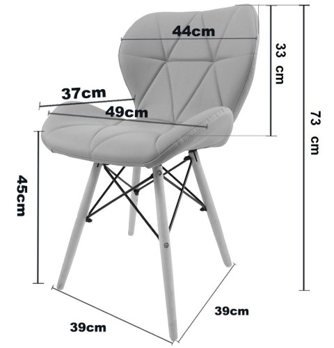 Krzesło tapicerowane VASTO GREY FABRIC - II GATUNEK Krzesło tapicerowane VASTO GREY FABRIC - II GATUNEK